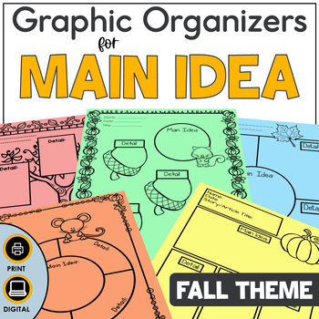 Preview of Main Idea Graphic Organizers Reading Comprehension Practice for Info Text
