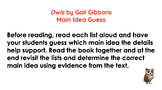 Main Idea Guess: Owls by Gail Gibbons