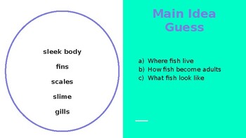 Preview of Main Idea Guess: What's It Like to Be a Fish? by Wendy Pfeffer