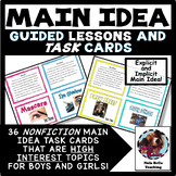 Main Idea Guided Lessons and Task Cards