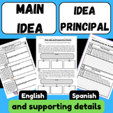 Main Idea - Idea Principal - English Spanish