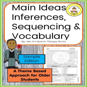 Preview of Black History Month Main Idea, Inferences, Sequencing & Vocab for Middle School