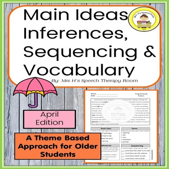 Preview of Main Idea, Inferences, Sequencing & Vocabulary in Middle School Speech Therapy 8