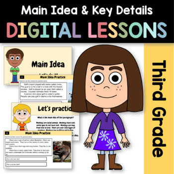 Preview of Main Idea Informational Texts 3rd Grade Google Slides | Guided Reading Practice
