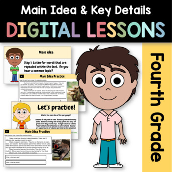 Preview of Main Idea Informational Texts 4th Grade Google Slides | Guided Reading Practice