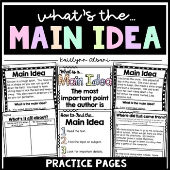 Preview of Main Idea Lessons and Task Cards