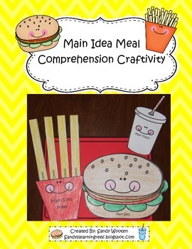Preview of Main Idea Meal Reading Comprehension Craftivity