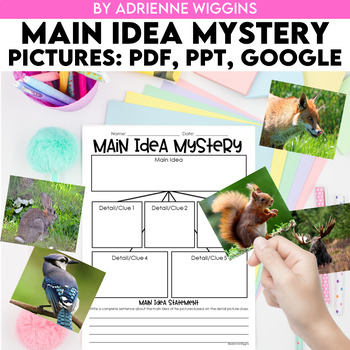 Preview of Main Idea Mystery Bags (Google Classroom, PDF, PPT) - Distance Learning