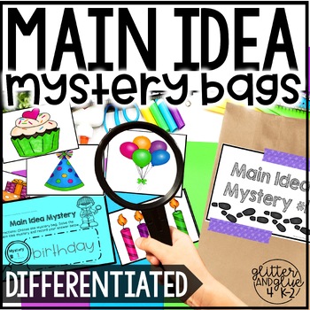 Preview of Main Idea Mystery Bags- Differentiated Comprehension Activity for Centers & More