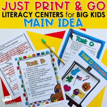 Main Idea Literacy Center by Lindsay Flood | TPT