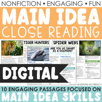 Preview of Main Idea Nonfiction Passages for Google Classroom (Volume 1)