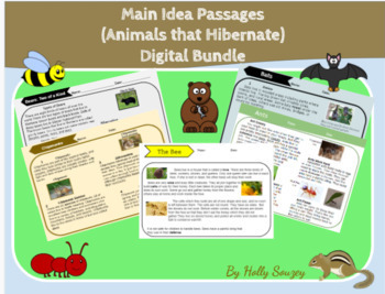 Preview of Main Idea Passages (Animals that Hibernate) Bundle
