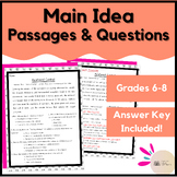 Main Idea Passages & Questions w/ Answer Key