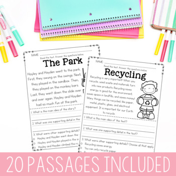 Main Idea Passages (Spring) by Missing Tooth Grins | TpT