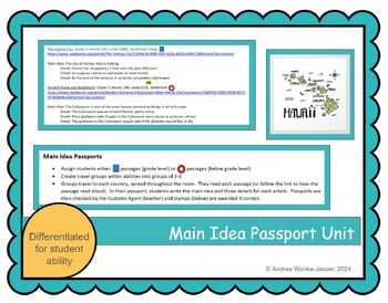 Preview of Main Idea Passport