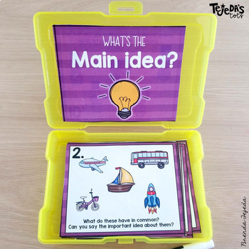 Main Idea Picture Cards by Brenda Tejeda | Teachers Pay Teachers