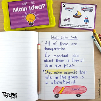 Main Idea Picture Cards by Brenda Tejeda | Teachers Pay Teachers
