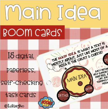 Preview of Main Idea Pizza Pie | BOOM Cards