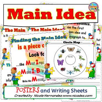 Main Idea Posters and GO Sheets by Nicole Hernandez - A Teacher's Idea