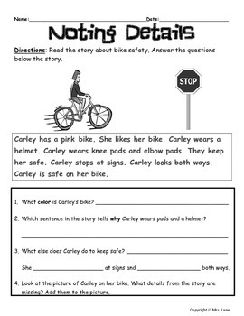 Elementary Main Idea Worksheets by Mrs. Lane | Teachers ...