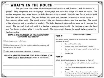 Main Idea Practice Pack Nonfiction Passages by Creekside Teacher Tales