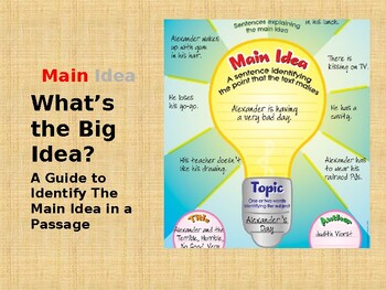 Preview of Main Idea Presentation / A Guide and Practice to Identify Main Idea in a Passage