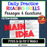 Daily Reading Comprehension Passages Main Idea 4th Grade