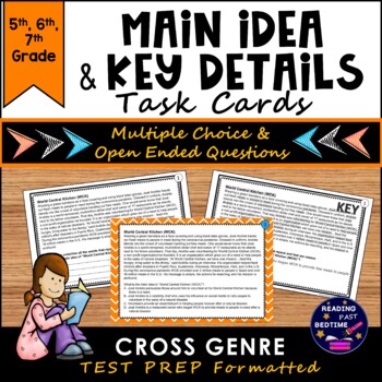 Preview of Central / Main Idea Task Cards for STAAR Reading and Digital with TpT Easel