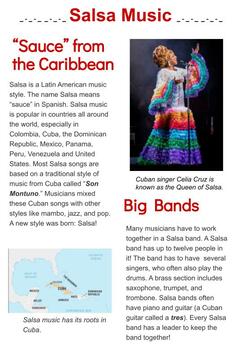 Preview of Main Idea Reading Lesson: Salsa Music