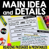 Main Idea and Details Reading Comprehension Passages and G