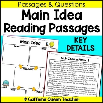 Preview of Main Idea and Key Details Reading Comprehension Passages and Activities