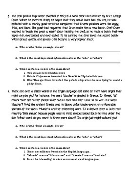 Main Idea Scaffold Activity by Megan Seeger | Teachers Pay Teachers