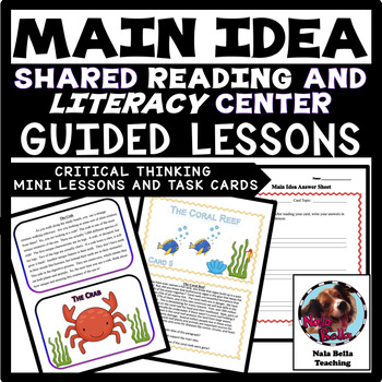Preview of Main Idea Shared Reading Lessons and Literacy Center
