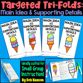 Preview of Main Idea and Supporting Details: Worksheets with Practice Passages 4 Trifolds