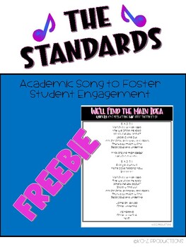 Preview of Main Idea Song - The "Standards" Songs for Student Engagement