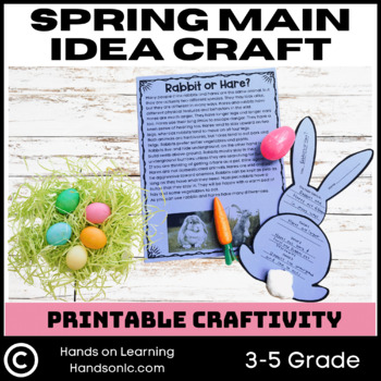 Preview of Main Idea Spring Rabbits Craftivity
