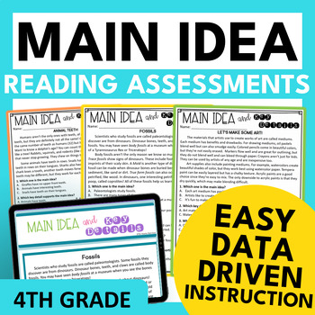 Preview of Main Idea and Key Details Standards-Based Reading Assessments for 4th Grade