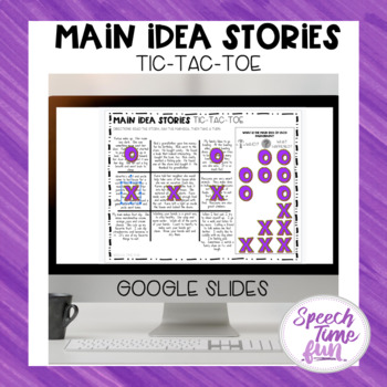 Preview of Main Idea Stories Tic Tac Toe Google Slides
