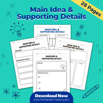 Preview of Main Idea & Supporting Details: 28 Graphic Organizers