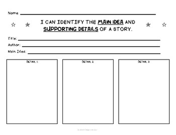 Preview of Main Idea & Supporting Details Graphic Organizer