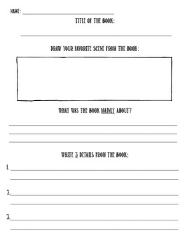 Main Idea & Supporting Details Graphic Organizer (Fiction OR Nonfiction)