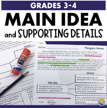 Preview of Main Idea & Supporting Details Reading Comprehension Passages and Questions