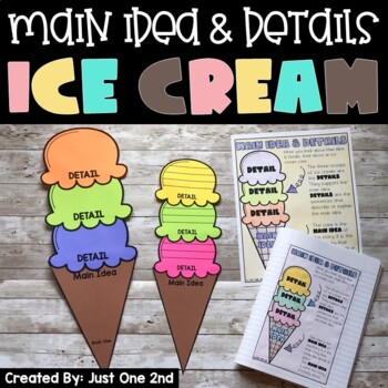 Preview of Main Idea & Supporting Details Ice Cream Cone Craft