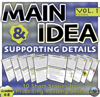 Preview of Main Idea and Supporting Details Short Story Passages, Exercises, Tasks Volume 1