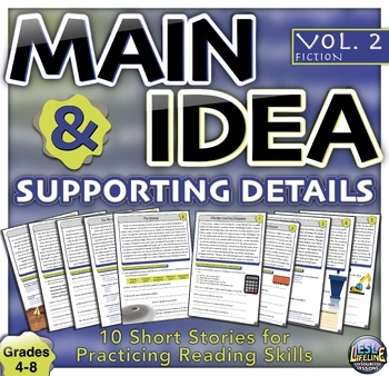 Preview of Main Idea and Supporting Details Short Story Passages, Exercises, Tasks Volume 2