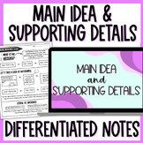 Main Idea & Supporting Details Slides, Worksheets, Practic