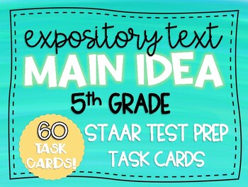 Preview of Main Idea & Supporting Details Task Cards Reading STAAR Test Prep Grade 5