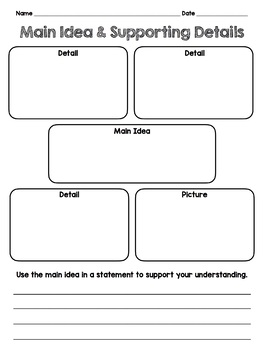 Preview of Main Idea & Supporting Details Worksheet