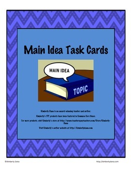 Preview of Main Idea Task Cards