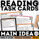 Main Idea Task Cards Reading Comprehension Passages Centra